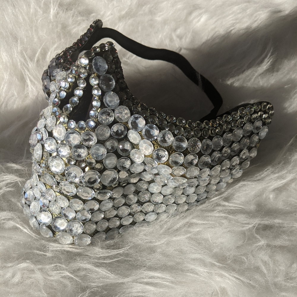 NEW Handmade Embellished Half Skull Mask